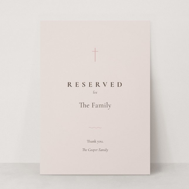 Grace Blush Christliches Kreuz Reservierte Sitzpla (Grace | Blush - Reserved Seating Card)