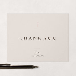 Grace Blush Minimal Kreuz religiös Dankeskarte