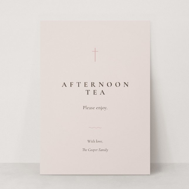 Grace Blush Religiöses Ereignis Essen oder Buffet  (Grace | Blush - 5x7 Buffet Label Sign (Afternoon Tea Placeholder))