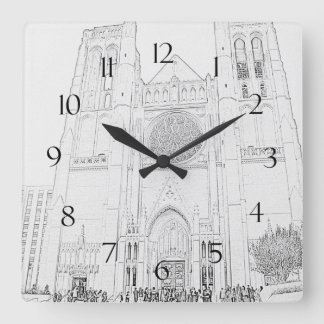 Grace Cathedral Quadratische Wanduhr