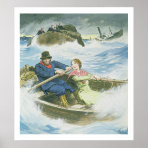 Grace Darling (1815-41) und ihr Vater retteten uns Poster