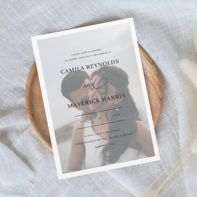 Grace Elegant Calligraphy Wedding Einladung (Von Creator hochgeladen)