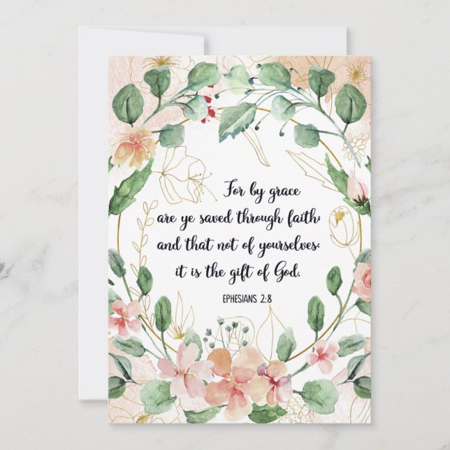 Grace Gerettet Zitat, Ephesianer 2:8, Schrift, Bib (Vorderseite)