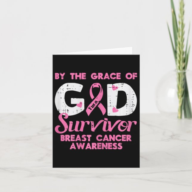 Grace God Breast Cancour Survivor Awareness Christ Karte (Vorderseite)