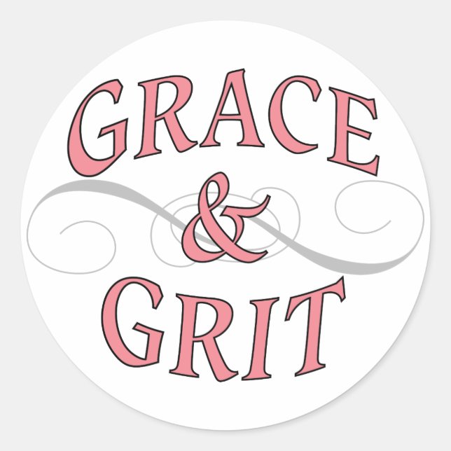 Grace & Grit Girl-Power Runder Aufkleber (Vorderseite)