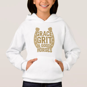 Grace, Grit & Good Horses Western Mädchen Hoodie