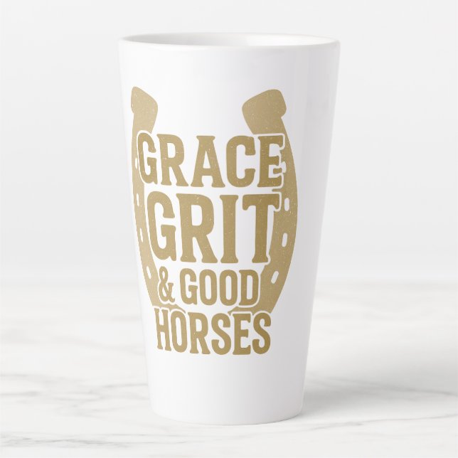 Grace, Grit & Good Horses Western Milchtasse (Vorderseite)