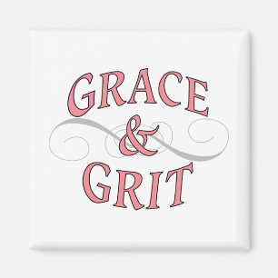 Grace & Grit in Rosa und Grau Magnet