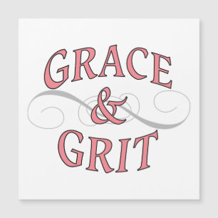 Grace & Grit in Rosa und Grau Magnetkarte