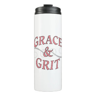 Grace & Grit in Rosa und Grau Thermosbecher