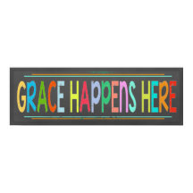 Grace Happens Hier farbenfrohe Christliche Chalkbo