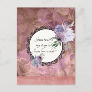 Grace hat meine Geschichte Floral Tropica Postcard Postkarte