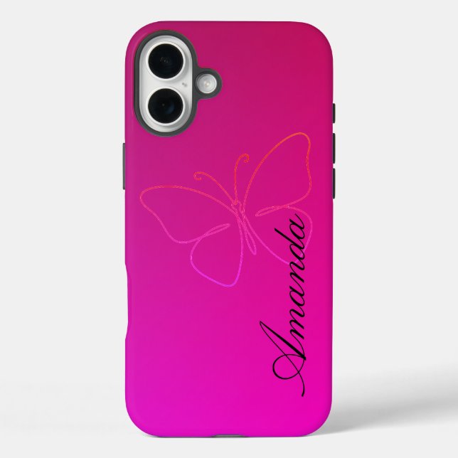 Grace in a Line: Schmetterling-Silhouette Case-Mate iPhone Hülle (Rückseite)