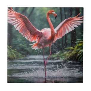 Grace in Flight: Der rosa Flamingos Riverdance Fliese