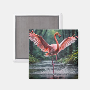 Grace in Flight: Der rosa Flamingos Riverdance Magnet
