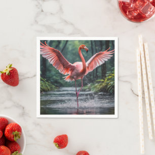 Grace in Flight: Der rosa Flamingos Riverdance Serviette