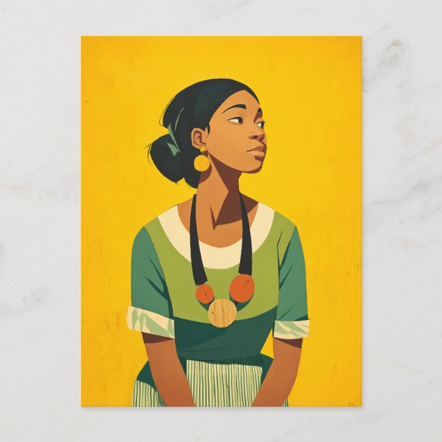 Grace in Green und Gold Postkarte (Vorderseite)