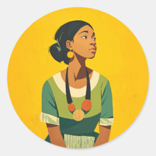 Grace in Green und Gold Runder Aufkleber