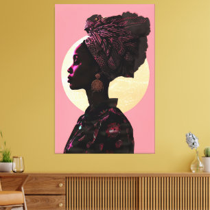 Grace in Pink: Afrikanische Heritage Muse Leinwanddruck