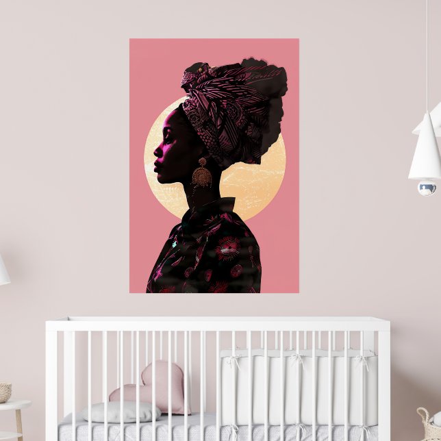 Grace in Pink: Afrikanische Heritage Muse Poster (Kinderzimmer 2)
