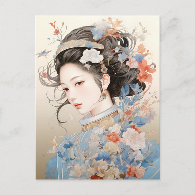 Grace in traditionellen chinesischen Frauen Postkarte (Vorderseite)