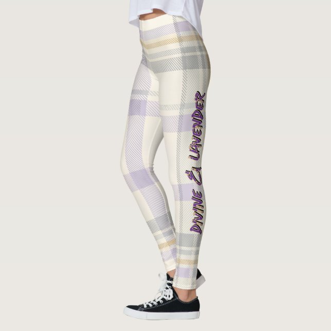 Grace Ivory & Lavender Luxe Plaid Pattern Vol 72 Leggings (Links)