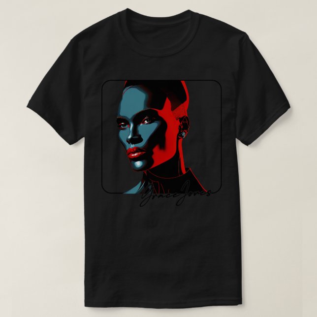 Grace Jones 80er Style Ästhetische Gestaltung T-Shirt (Design vorne)