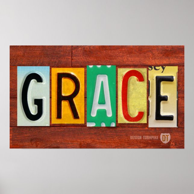 GRACE-Lizenzschild Namensschild Plakat (Vorne)