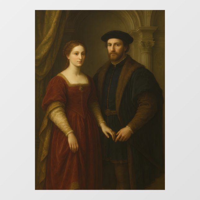 Grace of the Renaissance - Portrait of a Noblewoma Fensteraufkleber (Blatt)