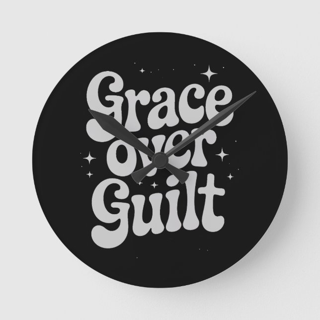 Grace Over Guilt Wall Clock Runde Wanduhr (Vorderseite)