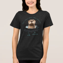 GRACE peptide, Otter 1 w/ custom text, dark Tri-Blend Shirt