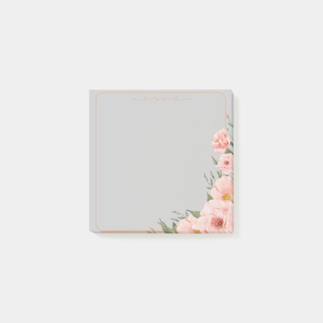 Grace & Petals - Elegant Post-it Klebezettel (Vorderseite)