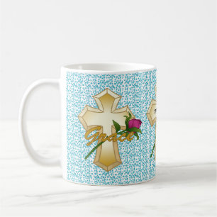 Grace Rose Christliche Cross Tasse