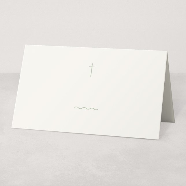 Grace Sage Religiöse Platzkarte oder Buffet-Label (Grace | Sage - Folded Buffet or Place Card for Handwriting)
