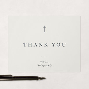 Grace Stone Minimal Kreuz religiös Dankeskarte