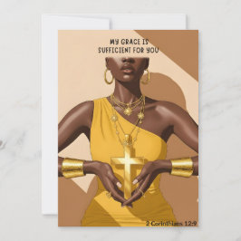 Grace & Strength 2 Corinthians 12:9 Faith Art Feiertagskarte