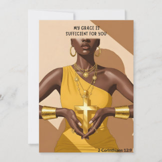 Grace & Strength 2 Corinthians 12:9 Faith Art Feiertagskarte
