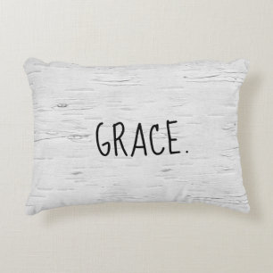 GRACE-Text auf Birch Tree Akzent Pillow Dekokissen