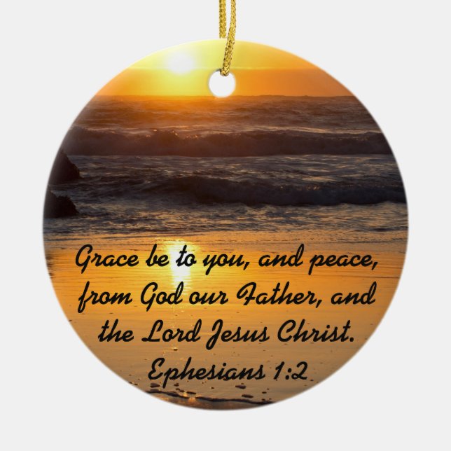 Grace und Peace to You Bible Verse Keramikornament (Vorne)