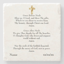 Grace vor der Mahlzeit katholische Geschenk Person Steinuntersetzer