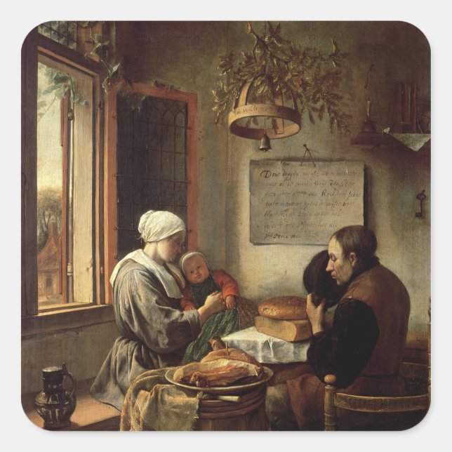 Grace vor Fleisch, 1660 Quadratischer Aufkleber (Vorderseite)