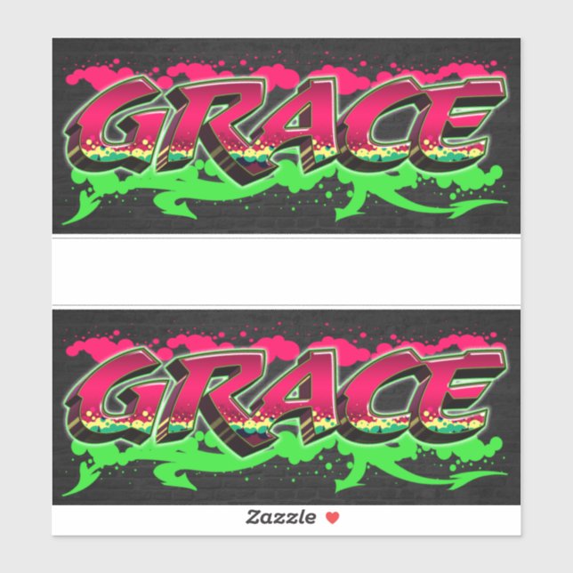Grace Vorname Name Graffiti Aufkleber Sticker (Blatt)