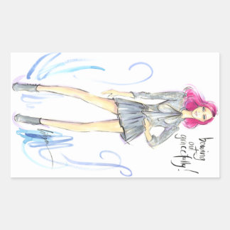 Gracefeld aussteigen rechteckiger aufkleber