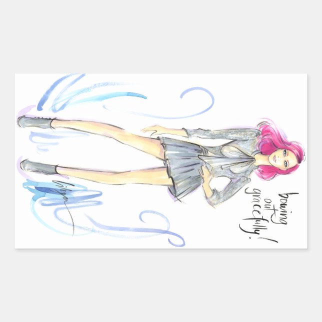 Gracefeld aussteigen rechteckiger aufkleber (Vorderseite)