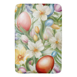 Graceful Apple Blossom, Tulips und Ostereier Badematte