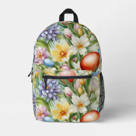 Graceful Apple Blossom, Tulips und Ostereier Bedruckter Rucksack