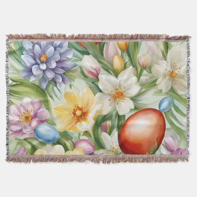 Graceful Apple Blossom, Tulips und Ostereier Decke (Vorderseite)