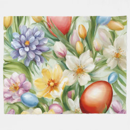Graceful Apple Blossom, Tulips und Ostereier Fleecedecke