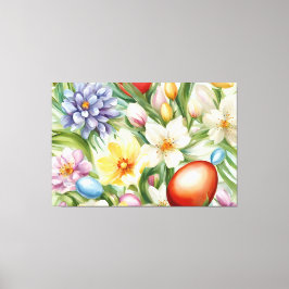 Graceful Apple Blossom, Tulips und Ostereier Leinwanddruck