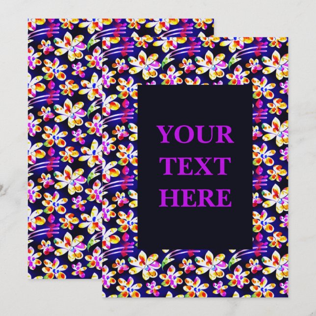 Graceful Art Nouveau Floral Watercolor Einladung (Vorne/Hinten)